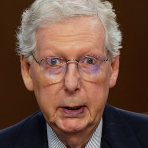 U.S. Senator Mitch McConnell (R-KY) speaks on behalf of one of U.S. President Donald Trump's judicial nominees