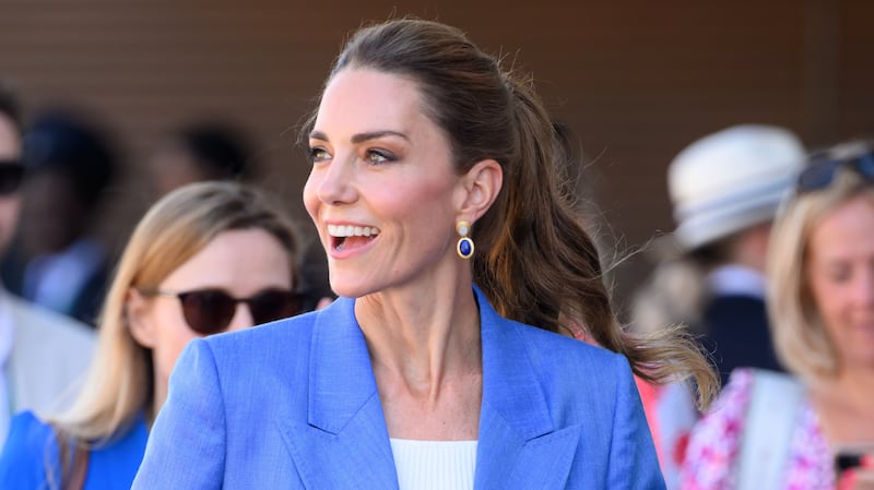 Catherine, Princess of Wales, attends day four of the 2026 Wimbledon Tennis Championships at All England Lawn Tennis and Croquet Club on July 2, 2026, in London, England.